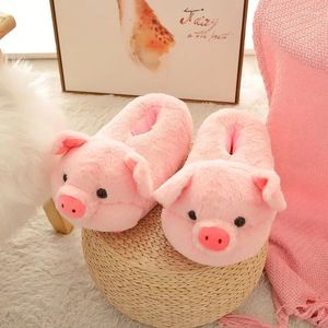 Slippers Cartoon Couples Home Men Women Winter Indoor Warmth Piglet Cotton Shoes Plush Floor Anti Slip Soft Bottom2024