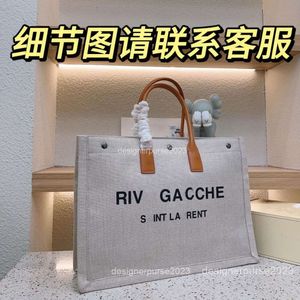 YSLE YSAINT RIVER GAUCHE TOTA PAGS Designer Bag Canvas 23 Ny Högt mångsidigt linneläder Tote Handväska Shopping Travel Stor kapacitet