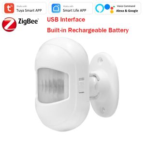 Detector Tuya Zigbee Detectores infravermelhos PIR Sensor de movimento 120 ° Detectar ângulo de alarme Segurança Compatível com controle de voz Alexa Smart Life APP