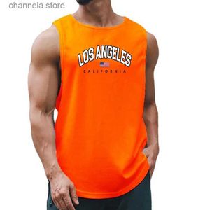 Erkek Tank Tops Los Angeles California ABD Şehri Yeni Moda Spor Tankları Top Erkekler Yaz Hızlı Kuru Kas Yeleği Kıyafet Giyim Giyim Giyim Basketbol Forması T240227