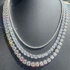 5Mm Chain And Bracelet Bling Jewelry S Sier With D Color Moissanite Diamond Tennis Chain Necklace