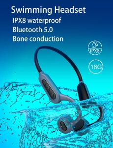 Spieler Wasserdicht IPX8 Tauchen Schwimmen Surfen Drahtloser MP3-Player 16 GB Knochenleitung Bluetooth-Headset MP3-Player Bluetooth