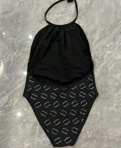 Париж дизайнер Женский цельный купальный купальник, инкрустированный высококачественным монокини роскошным бикини, 2024 модный бренд бренд пляж. Ношение купальники Sexy Bodysuits xl
