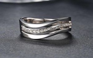 Bröllopsringar vagzeb mode kontrakterade kontor lady finger silver färg vågform glans cz sten enkel daglig slitage kvinnor je1924276