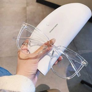 Eyeglass Frame 2024 Korean Retro Transparent Computer Glasses Women Anti Blue Light Square Eyewear Blocking Optical Spectacle Eyeglass Glasses