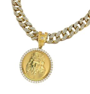 Pendanthalsband Karopel Gold Color 18Quothiphop Chain Necklace For Men Kvinnor Big Jesus Penddant Out Miami Kuba Gift Jewelry1471629