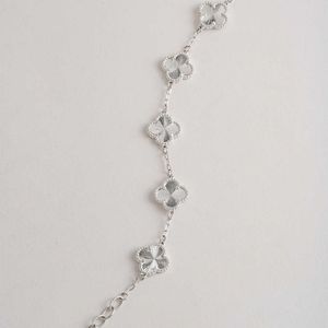 Designer smycken lyxarmband länk kedja vanca silver smycken 990 blomma fyra blad gräsarmband mode trend