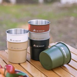 Mugs 300ml Stainless Steel Camping Cup Mug Hiking Portable Tea Coffee Beer Outdoor Travel Water Tableware