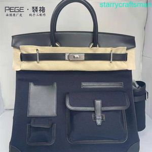 Designer Bags Bk Cargo Canvas/Swift leather Handbag Pei Ge Full Hand Sewn Wax Thread Cargo Canvas Platinum Bag 40cm Original Canvas Collar Cowhide Multi Color HBS8