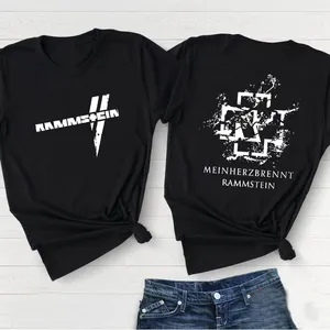 Damen T-Shirts Amazing Band Europe Stadium Tour Tee Übergroßes Master Of Puppets Schwarz von Metallicat Music Concert Merch T-Shirt Streetwear