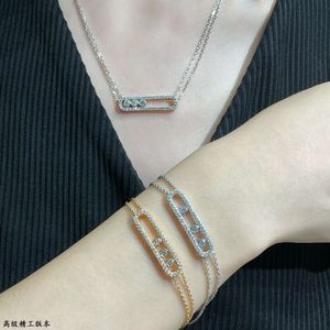 Halsketten Messikas Schmuck Designer-Halskette für Damen v Gold Messica Doppelschichtiges Volldiamant-Armband mit drei mittelgroßen Schiebearmbändern Kleiner und luxuriöser Jude