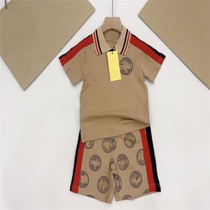 Designer Children's POLO clothing set Summer Boys T-shirt Shorts High-grade cotton T short soft T-shirt Children's size 90cm-150cm brand set b32