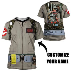 女性用TシャツGearhumans Ghostbusters 1984 Cosplayカスタムネームシャツの男性がさまざまなもの