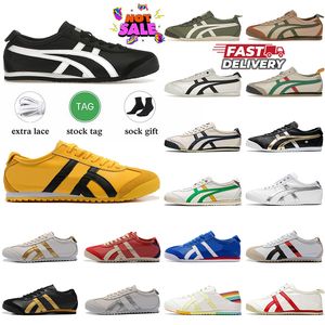 Designer og scarpe casual Tiger Mexico 66 trainer Onitsukass uomo donna sport Nero Oro Argento Off Crema Coriandolo Verde Giallo Betulla Peacoat Slip-On sneakers