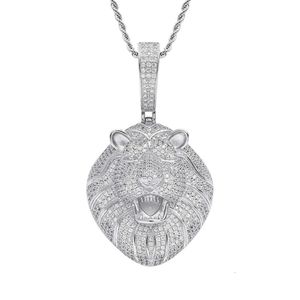 Custom Lion Shape Sier Gold Plated with Moissanite Diamond Ice Out Pendant for Mans Jewelry