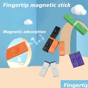 Decompression Toy 2022 Fidget Toys Spinner Worry Bricks Fingertip Magnetic Rod Relieve Rotate Finger Gyro Magnet For Children Adt Dr Dhznw