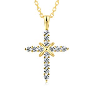 N41001 Retro Silver Charm Pendant Full Ice Out CZ Simulated Diamonds Catholic Crucifix Necklace With Long Cuban Chain5499645