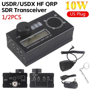 Radio USDX USDDR HF QRP SDR Transceiver 8BAND SSB CW QRP TRNSCEIVER 10W Builtin 6000MAHバッテリーマイク充電器用ハム無線用