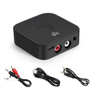 Lautsprecher NFC Bluetoothkompatibel 5.0 Audioempfänger 3,5 mm AUX 2RCA Stereo-Hifi-Musikadapter für Car Kit Heimlautsprecher Auto ON/OFF Dongle