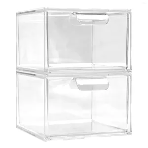 Storage Boxes Household With Drawers Clear Plastic Jewelry Makeup Organizer Space Saving Waterproof Multifunctional Stackable Smooth Vanity