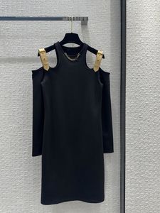 Milan Runway Dress 2024 New Spring Summer O Neck Long Sleeve Fashion Designer Dresses Brand Same Style Dress 0227-13