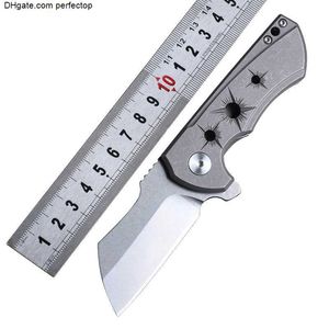 Uchwyt TC4 Titanium Pocket Knife CNC Process D2 Składanie noża EDC EDC
