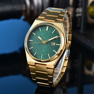 Luxury Watch Mens Designer Watch PRX 1853 Armband Platerat Gold Silver Rostfritt stål Band modeklockor av högkvalitativ sport Casual Trendy XB016