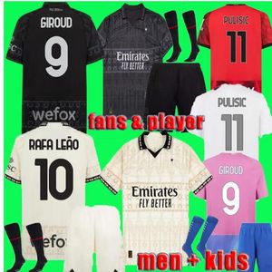 23 24 Reijnders Pulisic AC Milano Soccer Jerseys Giroud de Ketelaere Rafa Leao Rebic Shirt Third Men Kid Kit Uniorms 2023 2024 Koche Loftus-Cheek Theo