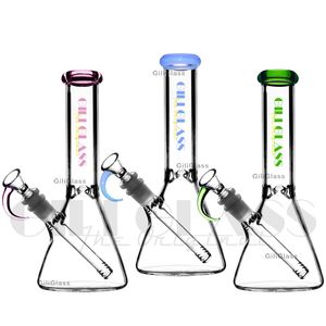 10 cali Wysokie zlewki Bongs Glass Bong Water Rure Hookah Olej Olej Rig Creative Diamond Dom Grzyb Kształt Kształt Filtr 14 mm Bowl Stal Downstem Hookah