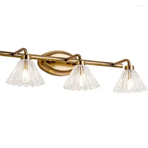 Wandleuchte Vintage Led Licht Bronze Klar Lampenschirm Badezimmer 2 Köpfe 4 Köpfe Für Spiegel Glasabdeckung Innen