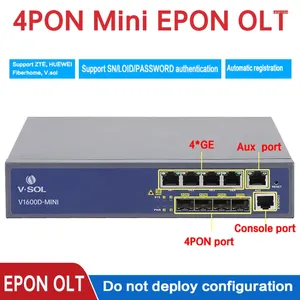 Fiber Optik Ekipman Epon OLT 4PON Mini 4port Web Yönetimi Desteği ONU Kilidi Açılmış Uyumlu Huawei ZTE ONU/ONT