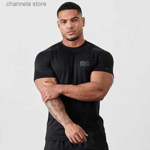 Homens camisetas Verão Muscle Undershirt Fitness Tee Roupas Mens Running Training Sports Manga Curta T-shirt Ginásio Casual Algodão Stretch Tops T240227