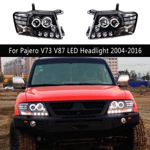 Car Styling Daytime Running Light Streamer Turn Signal For Mitsubishi Pajero V73 V87 LED Headlight Assembly 04-16 Auto Parts Front Lamp