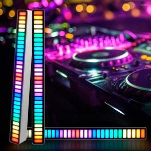 Nattljus RGB LED -strip Light Music Sound Control Pickup Rhythm Ambient Lamp Atmosphere For Bar Car Room TV Gaming Decoration