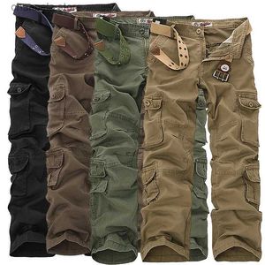 Men's Pants 2023 new Military Tactical pants men Multi-pocket washed overalls male Baggy cargo pants for men cotton trouserslarge size 46 T240227