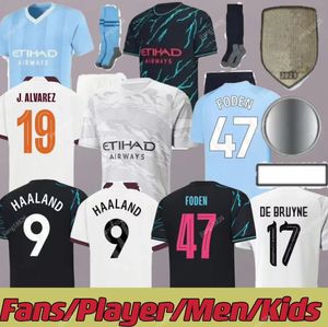 Футбольные майки HAALAND 23 24 DE BRUYNE PHILLIPS MANS Cities GREALISH FERRAN MAHREZ FODEN BERNARDO JOAO CANCELO Z RODRIGO Футбольная рубашка Мужская детская комплектация Униформа