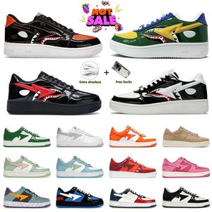 2024 SK8 Designer Scarpe casual Basse Uomo Donna Pelle verniciata Nero Bianco Abc Camo Camouflage Skateboarding Shark Nero Bianco Beige Verde Scarpe da ginnastica Scarpe da ginnastica