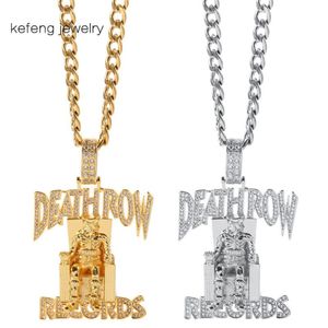 RECORDS Cantante Rapper Ciondolo Oro Argento Colore Catena Bling Hip Hop Collana con zirconi per uomo Donna Amici Collana234J