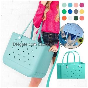 Party Favor Summer Eva Beach Bag Luxury Large Capacity Rubber Handbag Waterproof Lightweight Ladies Oversized Tote Basket For Gym Swim Dhtou