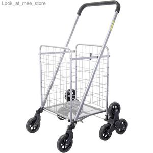Shopping Carts Shopping Cart Rolling Folding Laundry Basket on Wheels Folding Practical Handcart Compact Folding Shopping Cart Market Cart Q240227