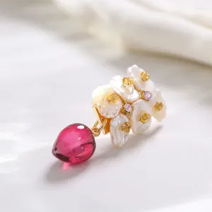 Dingle örhängen vanssey mode smycken knopp naturlig oregelbunden sötvatten pärla handgjorda glas tillbehör för kvinnor 2024
