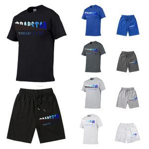 Trapstar T-shirt Fashion Sports Set Designer broderade bokstäver Luxury Svart, vit, grå, Rainbow Summer Sports Fashion