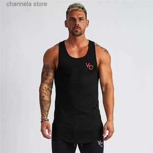 Herrtankstoppar herrar sommargym fitness tank top bomull sportkläder jogger streetwear casual singlets tryck väst märke manliga kläder toppar t240227