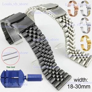 Watch Bands Stainless Steel Band 18mm 19 20mm 21 22mm 23 24mm 26mm 28 30mm Strap Silk Glossy band Replacement Bracelet T240227