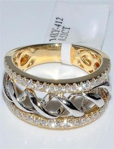 Klusterringar 14k guldsmycken 2 s diamant för kvinnor anillos bague bizuteria smycken bijoux femme5812267