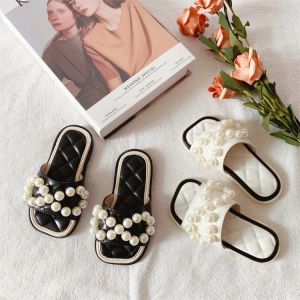 Sneakers Girls Slippers Summer Kids Pearl Nonslip Softsoled Sandals Fashion Baby Cute Beach Shoes Home Outdoor Children's Slippers