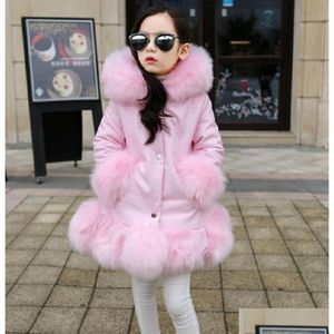 Down Coat Fashion Baby Winter Warm Outterwear Coats Children039S Long Girls Kids Faux Clothes Pur Coat C1012286T4074312 Drop Delivery B Dhknh