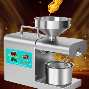 Pressers Oil Press Machine Full Automatic Oil Extractor Stainless Steel Electric Cold Hot Oil Press for Home Kitchen
