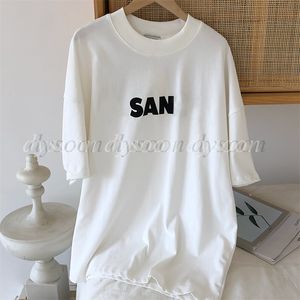 Camiseta feminina masculina estilo carta grande solta camisetas unissex tamanho SML 25940