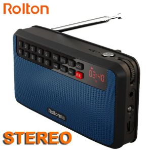 Odtwarzacze roltont60 Mp3 odtwarzacz mini przenośne głośniki audio 2.1 FM Radio z obsługą ekranu LED TF Karta odtwarzana muzyka wysoka latarka LED